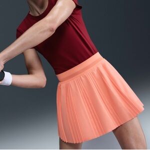 Nike Pleated Orange Tennis Skort
